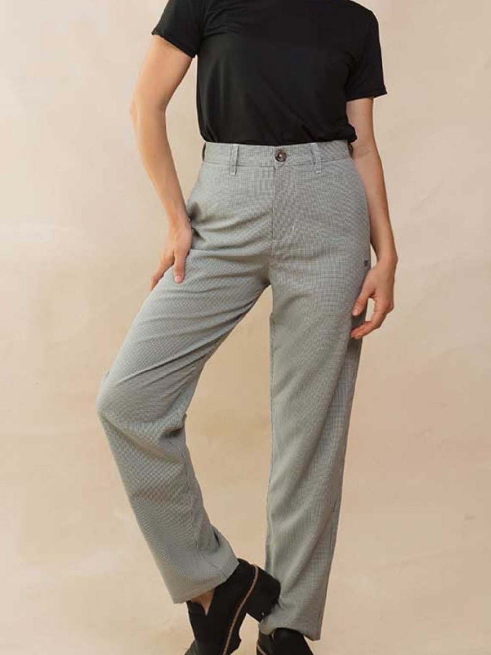 Albion Green & black houndstooth tuxedo athelisure Casual Pants size L Tall NWT